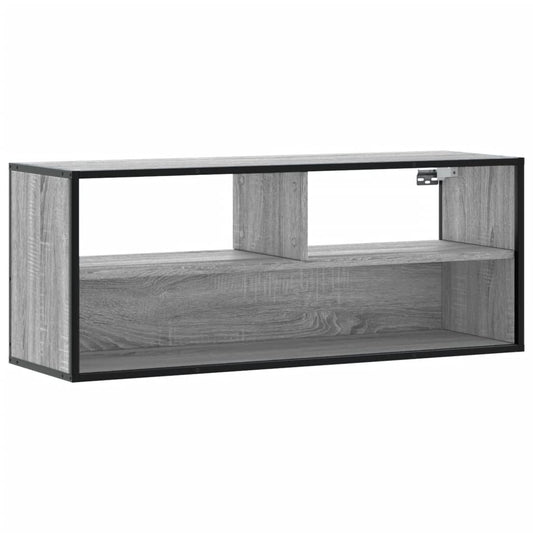 TV Cabinet Grey Sonoma 100x31x39.5 cm Engineered Wood and Metal TV Cabinet Grey Sonoma 100x31x39.5 cm Engineered Wood and Metal