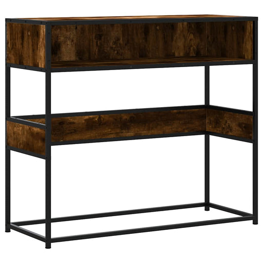 Console Table Smoked Oak 90x35x80 cm Engineered Wood Console Table Smoked Oak 90x35x80 cm Engineered Wood