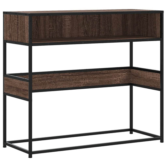 Console Table Brown Oak 90x35x80 cm Engineered Wood Console Table Brown Oak 90x35x80 cm Engineered Wood