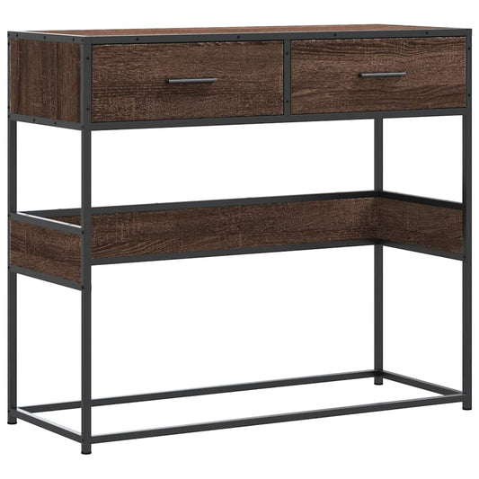 Console Table Brown Oak 90x35x80 cm Engineered Wood Console Table Brown Oak 90x35x80 cm Engineered Wood