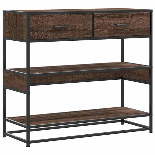 Console Table Brown Oak 90x35x80 cm Engineered Wood Console Table Brown Oak 90x35x80 cm Engineered Wood