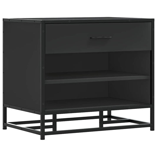 Shoe Bench Black 60x40x53.5 cm Engineered Wood and Metal Shoe Bench Black 60x40x53.5 cm Engineered Wood and Metal