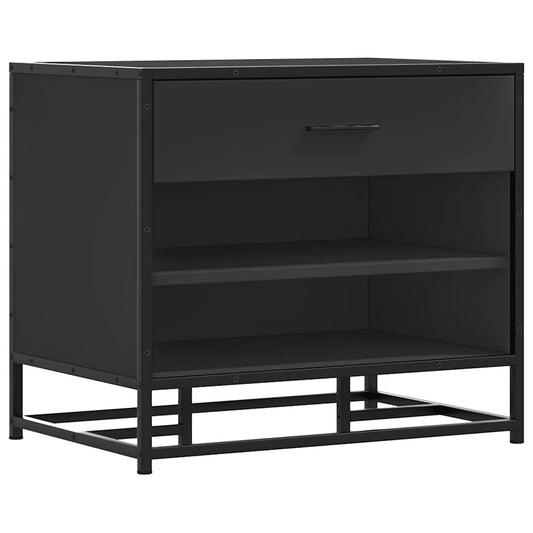 Shoe Bench Black 60x40x53.5 cm Engineered Wood and Metal Shoe Bench Black 60x40x53.5 cm Engineered Wood and Metal