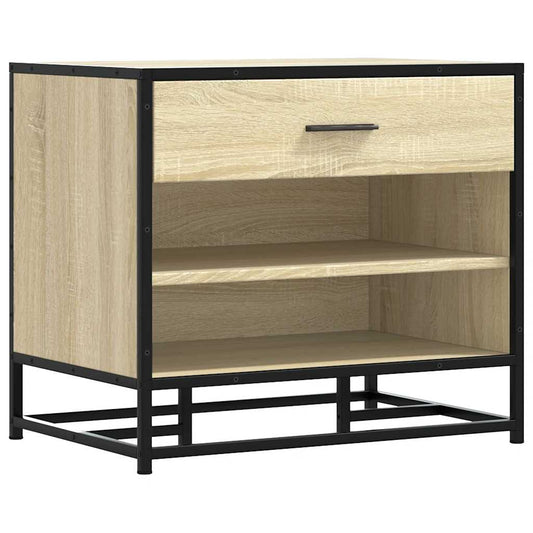 Shoe Bench Sonoma Oak 60x40x53.5 cm Engineered Wood and Metal Shoe Bench Sonoma Oak 60x40x53.5 cm Engineered Wood and Metal