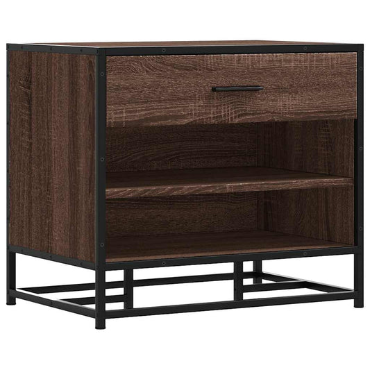 Shoe Bench Brown Oak 60x40x53.5 cm Engineered Wood and Metal Shoe Bench Brown Oak 60x40x53.5 cm Engineered Wood and Metal