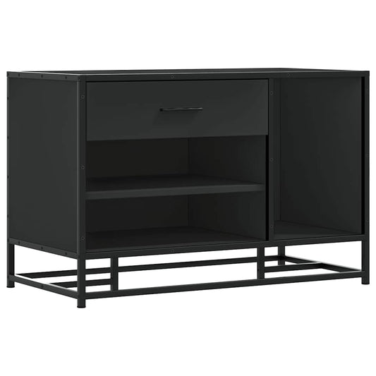 Shoe Bench Black 80x40x53.5 cm Engineered Wood and Metal Shoe Bench Black 80x40x53.5 cm Engineered Wood and Metal