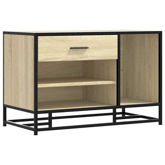 Shoe Bench Sonoma Oak 80x40x53.5 cm Engineered Wood and Metal Shoe Bench Sonoma Oak 80x40x53.5 cm Engineered Wood and Metal