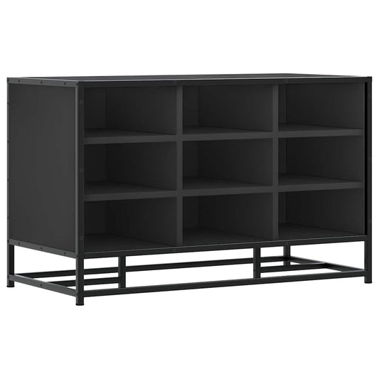Shoe Bench Black 84x40x53.5 cm Engineered Wood and Metal Shoe Bench Black 84x40x53.5 cm Engineered Wood and Metal