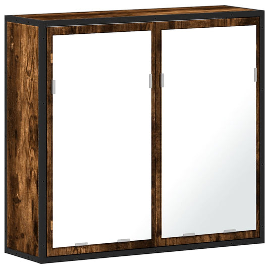 Bathroom Mirror Cabinet Smoked Oak 65x20x60 cm Engineered Wood Bathroom Mirror Cabinet Smoked Oak 65x20x60 cm Engineered Wood