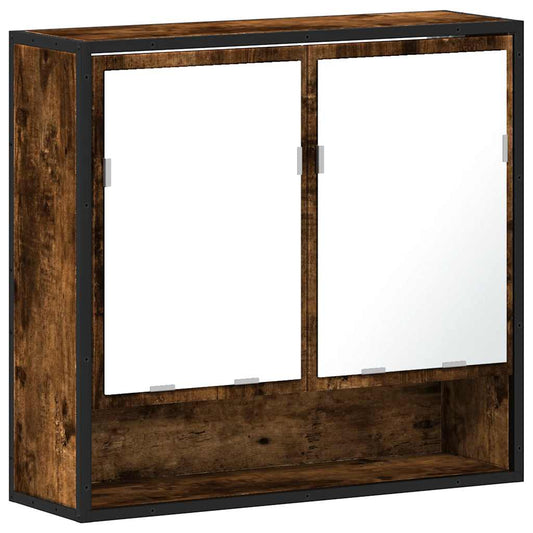 Bathroom Mirror Cabinet Smoked Oak 65x20x60 cm Engineered Wood Bathroom Mirror Cabinet Smoked Oak 65x20x60 cm Engineered Wood