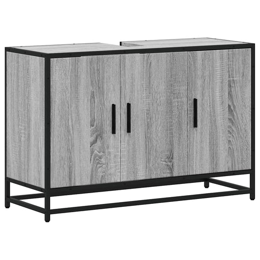 Bathroom Sink Cabinet Grey Sonoma 90x33x60 cm Engineered Wood Bathroom Sink Cabinet Grey Sonoma 90x33x60 cm Engineered Wood