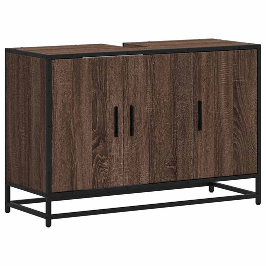 Bathroom Sink Cabinet Brown Oak 90x33x60 cm Engineered Wood Bathroom Sink Cabinet Brown Oak 90x33x60 cm Engineered Wood