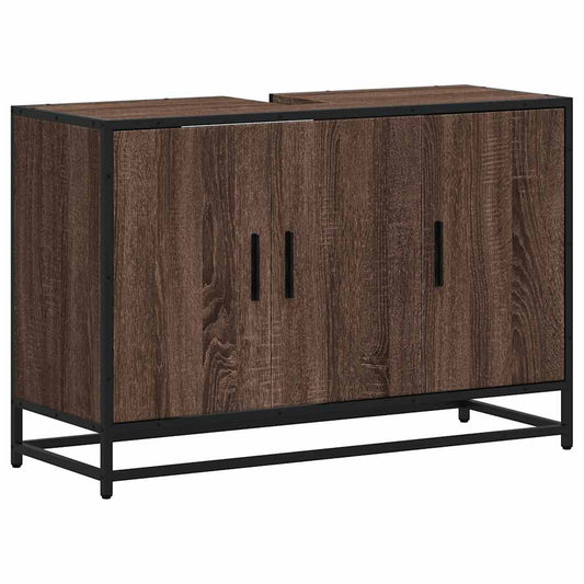 Bathroom Sink Cabinet Brown Oak 90x33x60 cm Engineered Wood Bathroom Sink Cabinet Brown Oak 90x33x60 cm Engineered Wood