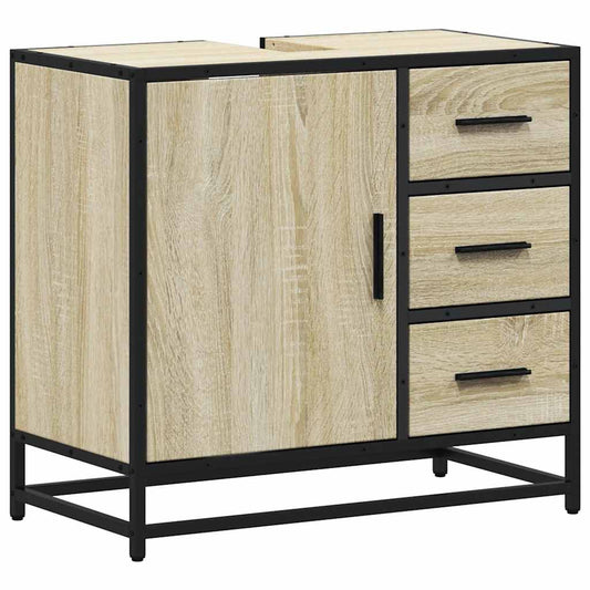Bathroom Sink Cabinet Sonoma Oak 65x33x60 cm Engineered Wood Bathroom Sink Cabinet Sonoma Oak 65x33x60 cm Engineered Wood