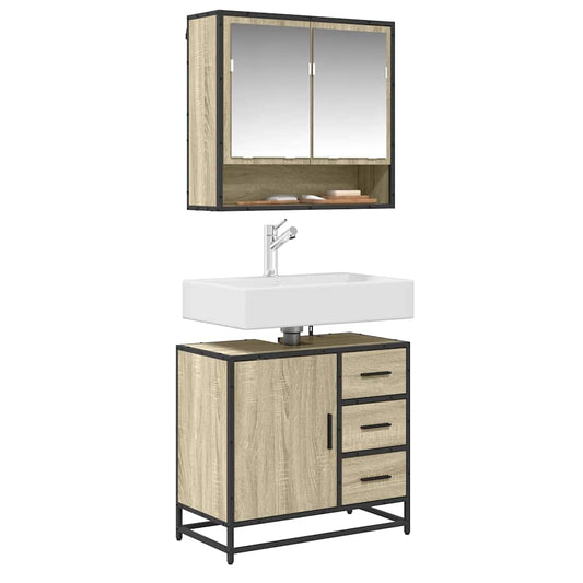 Bathroom Sink Cabinet Sonoma Oak 65x33x60 cm Engineered Wood Bathroom Sink Cabinet Sonoma Oak 65x33x60 cm Engineered Wood