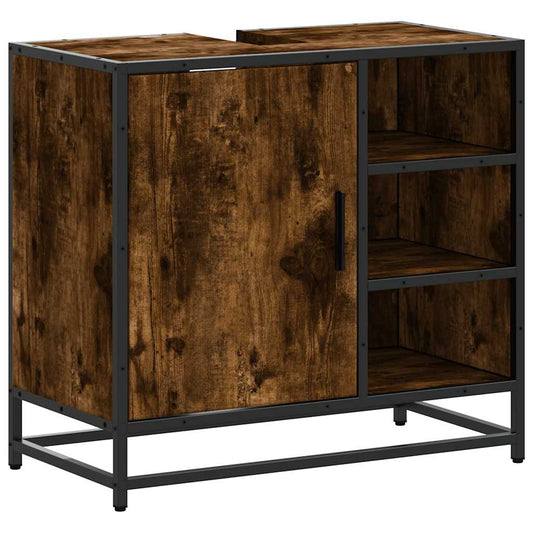 Bathroom Sink Cabinet Smoked Oak 65x33x60 cm Engineered Wood Bathroom Sink Cabinet Smoked Oak 65x33x60 cm Engineered Wood
