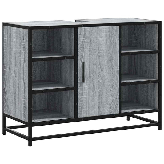 Bathroom Sink Cabinet Grey Sonoma 80x33x60 cm Engineered Wood Bathroom Sink Cabinet Grey Sonoma 80x33x60 cm Engineered Wood