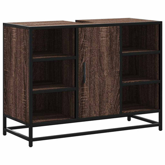Bathroom Sink Cabinet Brown Oak 80x33x60 cm Engineered Wood Bathroom Sink Cabinet Brown Oak 80x33x60 cm Engineered Wood