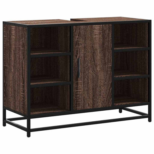 Bathroom Sink Cabinet Brown Oak 80x33x60 cm Engineered Wood Bathroom Sink Cabinet Brown Oak 80x33x60 cm Engineered Wood