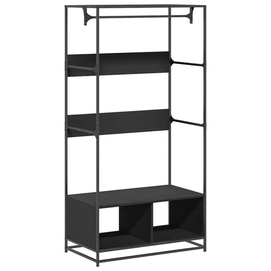 Wardrobe Black 90x50x180 cm Engineered Wood Wardrobe Black 90x50x180 cm Engineered Wood
