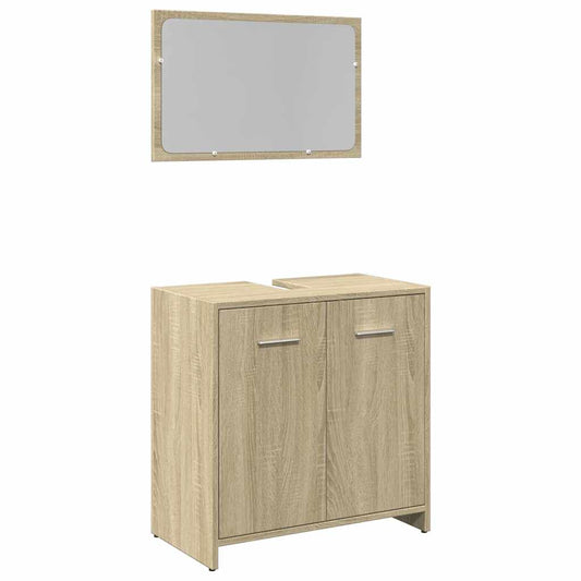 2 Piece Bathroom Furniture Set Sonoma Oak Engineered Wood 2 Piece Bathroom Furniture Set Sonoma Oak Engineered Wood