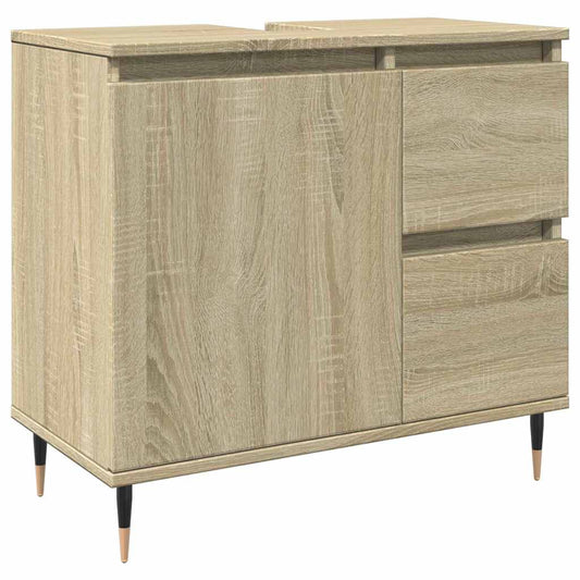 Bathroom Sink Cabinet Sonoma Oak 65x33x60 cm Engineered Wood Bathroom Sink Cabinet Sonoma Oak 65x33x60 cm Engineered Wood