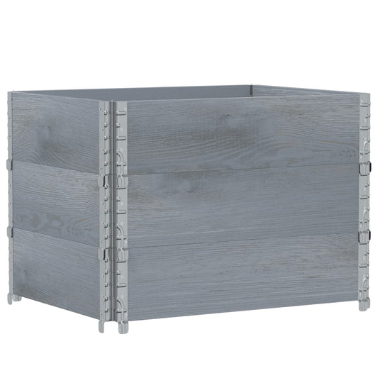 Pallet Collars 3 pcs Grey 80x60 cm Solid Wood Pine Pallet Collars 3 pcs Grey 80x60 cm Solid Wood Pine