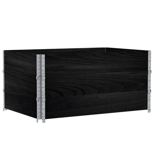 Pallet Collars 3 pcs Black 120x80 cm Solid Wood Pine Pallet Collars 3 pcs Black 120x80 cm Solid Wood Pine