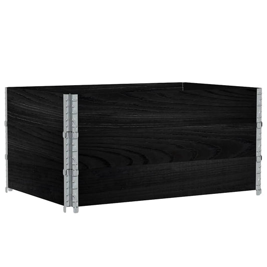 Pallet Collars 3 pcs Black 120x80 cm Solid Wood Pine Pallet Collars 3 pcs Black 120x80 cm Solid Wood Pine
