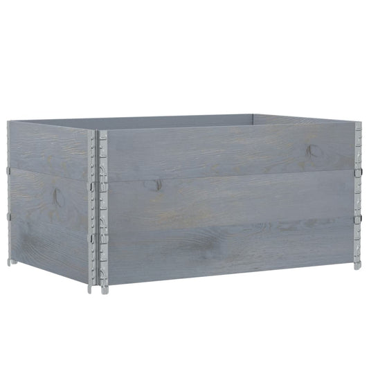 Pallet Collars 3 pcs Grey 120x80 cm Solid Wood Pine Pallet Collars 3 pcs Grey 120x80 cm Solid Wood Pine
