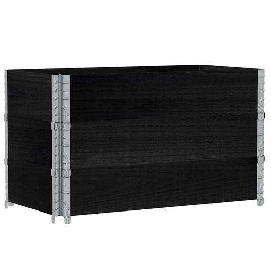 Pallet Collars 3 pcs Black 100x50 cm Solid Wood Pine Pallet Collars 3 pcs Black 100x50 cm Solid Wood Pine
