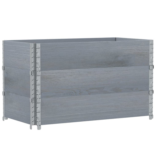 Pallet Collars 3 pcs Grey 100x50 cm Solid Wood Pine Pallet Collars 3 pcs Grey 100x50 cm Solid Wood Pine