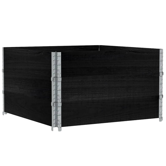 Pallet Collars 3 pcs Black 100x100 cm Solid Wood Pine Pallet Collars 3 pcs Black 100x100 cm Solid Wood Pine