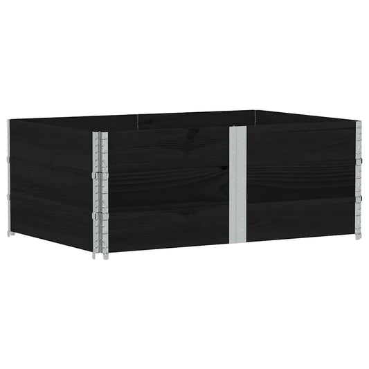 Pallet Collars 3 pcs Black 150x100 cm Solid Wood Pine Pallet Collars 3 pcs Black 150x100 cm Solid Wood Pine