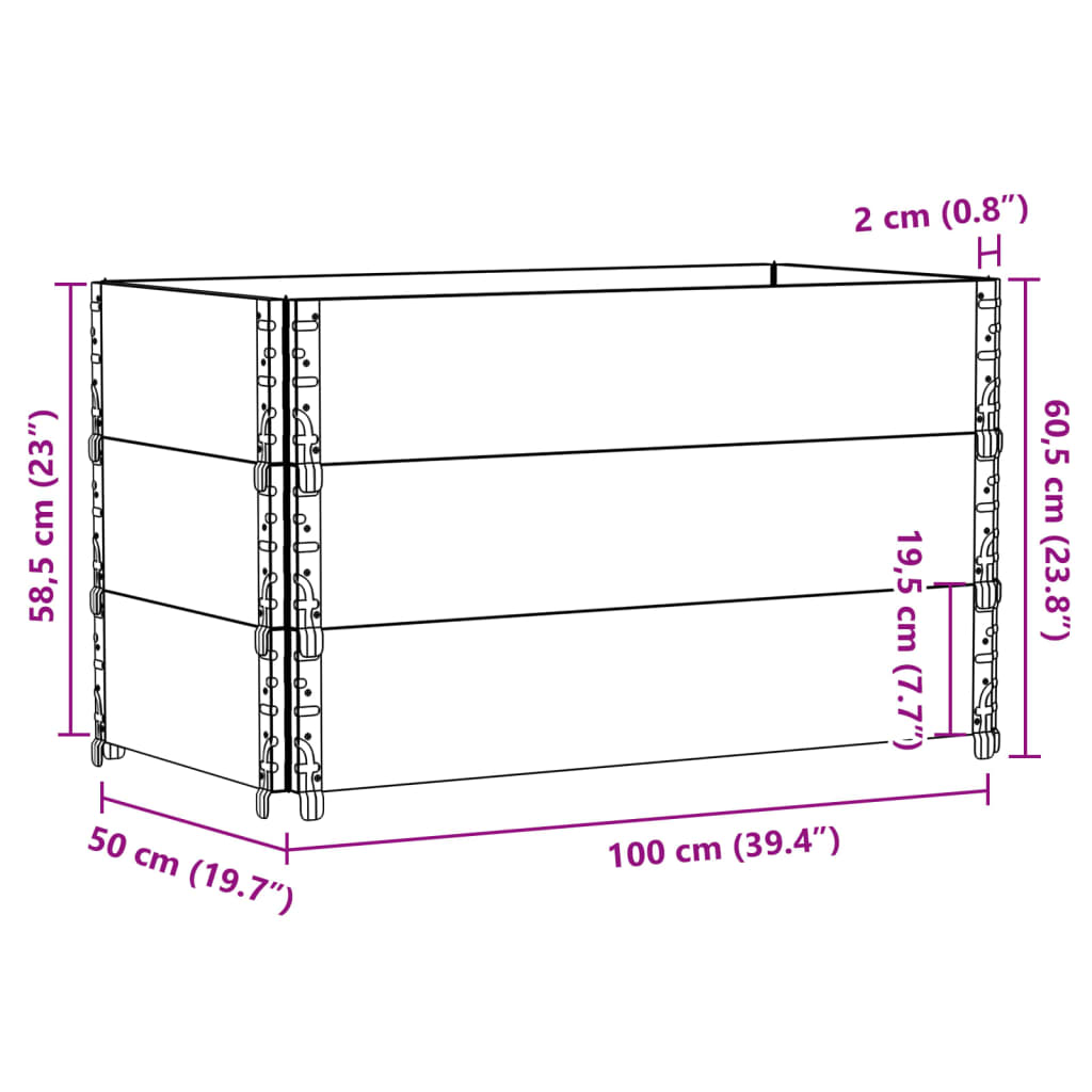 Garden Planter 100x50 cm Solid Wood Pine