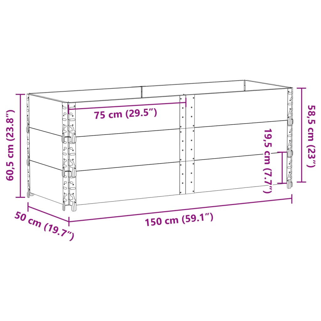 Garden Planter Brown 150x50 cm Solid Wood Pine