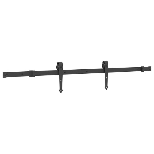 Sliding Door Hardware Kit 152.5 cm Steel Black Sliding Door Hardware Kit 152.5 cm Steel Black
