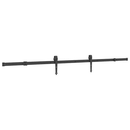 Sliding Door Hardware Kit 213.5 cm Steel Black Sliding Door Hardware Kit 213.5 cm Steel Black