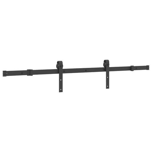 Sliding Door Hardware Kit 152.5 cm Steel Black Sliding Door Hardware Kit 152.5 cm Steel Black