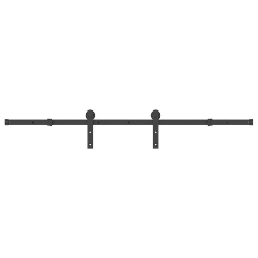 Sliding Door Hardware Kit 183 cm Steel Black Sliding Door Hardware Kit 183 cm Steel Black