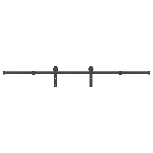 Sliding Door Hardware Kit 200 cm Steel Black Sliding Door Hardware Kit 200 cm Steel Black