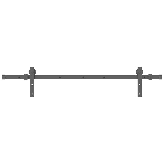 Sliding Door Hardware Kit 152 cm Steel Black Sliding Door Hardware Kit 152 cm Steel Black