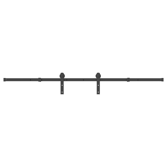 Sliding Door Hardware Kit 213 cm Steel Black Sliding Door Hardware Kit 213 cm Steel Black