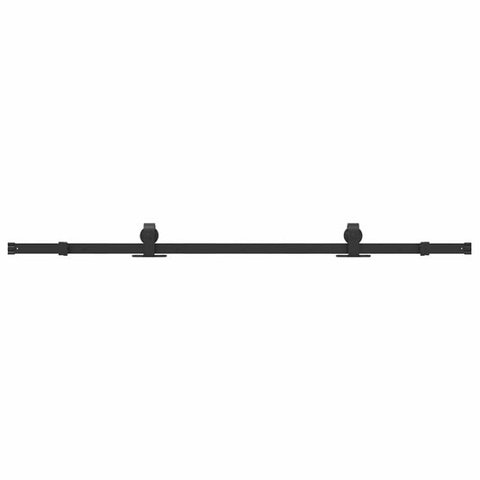 Sliding Door Hardware Kit 183 cm Steel Black Sliding Door Hardware Kit 183 cm Steel Black