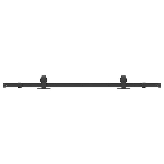 Sliding Door Hardware Kit 152 cm Steel Black Sliding Door Hardware Kit 152 cm Steel Black