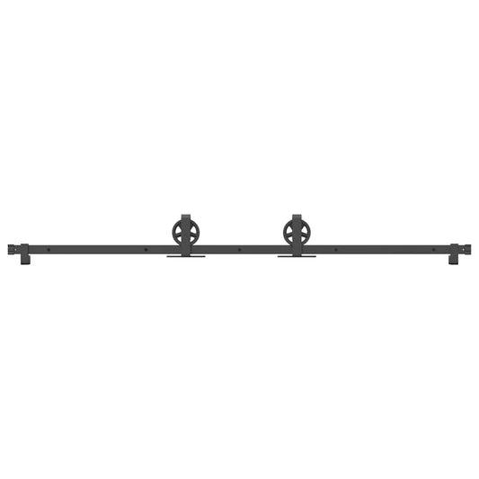 Sliding Door Hardware Kit 200 cm Steel Black Sliding Door Hardware Kit 200 cm Steel Black