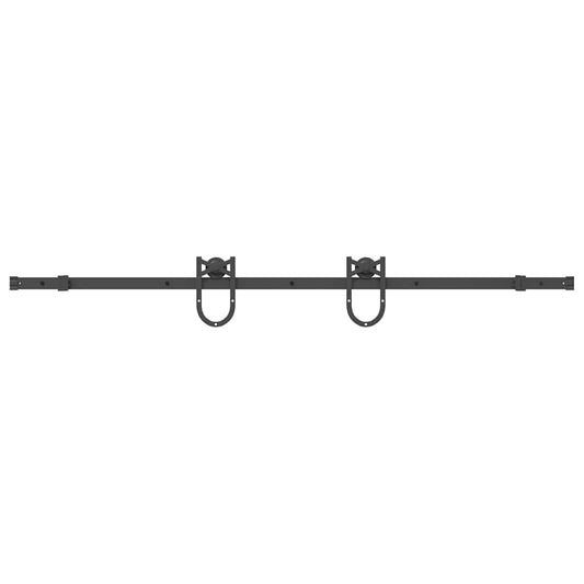 Sliding Door Hardware Kit 183 cm Steel Black Sliding Door Hardware Kit 183 cm Steel Black