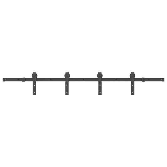Sliding Door Hardware Kit 200 cm Steel Black Sliding Door Hardware Kit 200 cm Steel Black