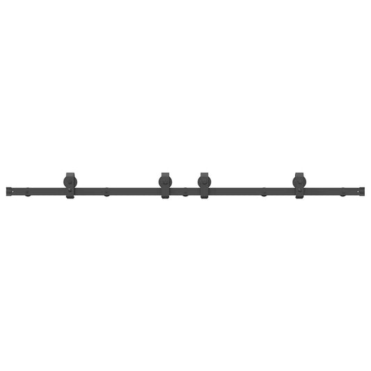 Sliding Door Hardware Kit 183 cm Steel Black Sliding Door Hardware Kit 183 cm Steel Black