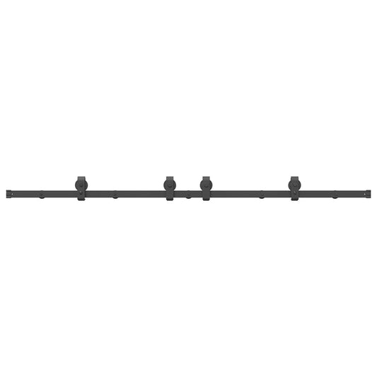 Sliding Door Hardware Kit 200 cm Steel Black Sliding Door Hardware Kit 200 cm Steel Black